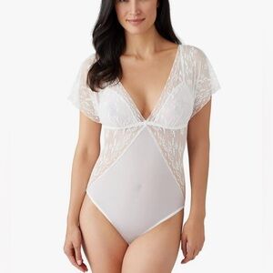 Wacoal Lifted in Luxury Thong-Back Bodysuit in Egret